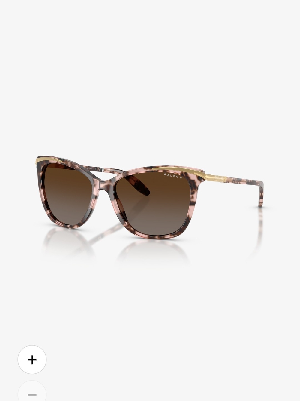 Ralph Lauren RA5203 Pink Tortoise Cat-Eye Sunglasses with Gold Accents